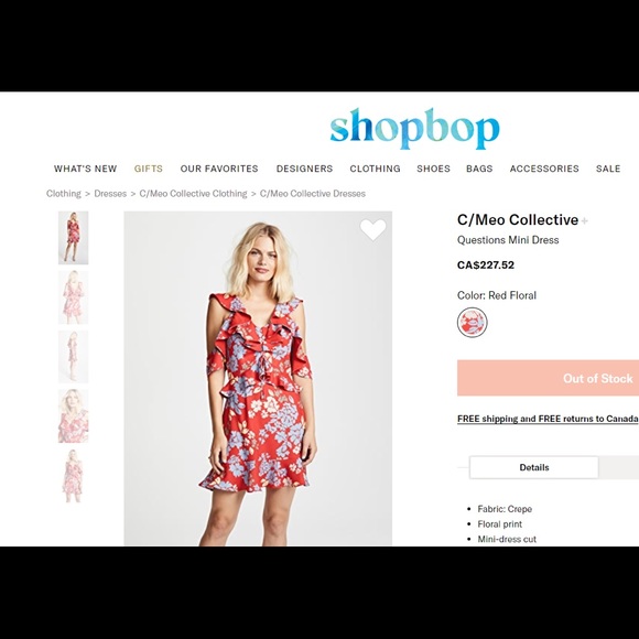 C/Mel Collective - Red Floral Mini Dress - Picture 8 of 8